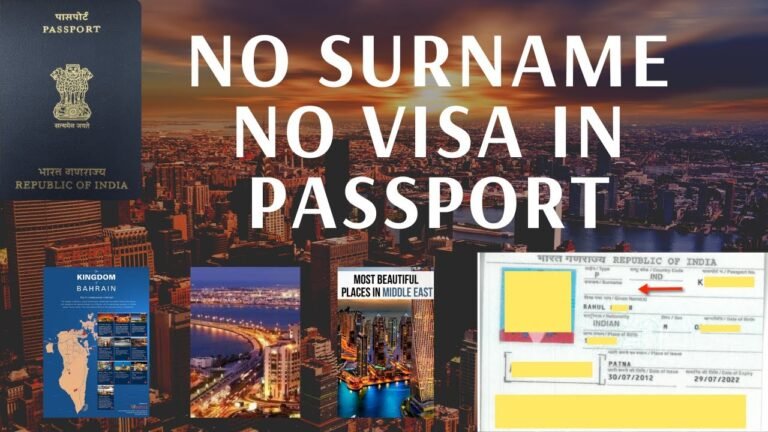 NO SURNAME NO VISA IN PASSPORT #passport #surname #visa #bahrain #india