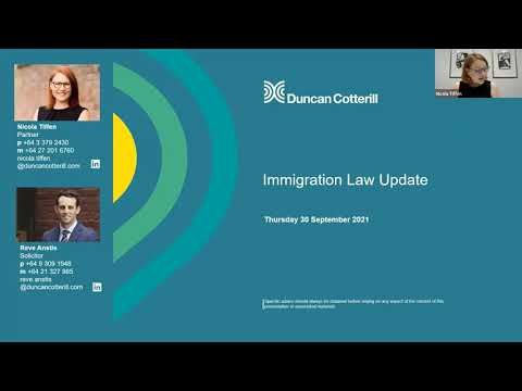 Duncan Cotterill immigration law update (30 September 2021)