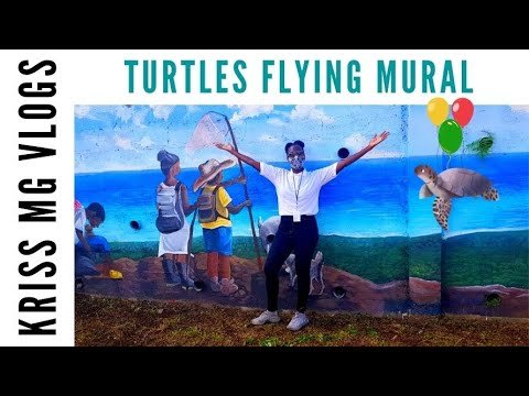 Flying Turtles Mural In Calivigny | Grenada | KrissMGvlogs