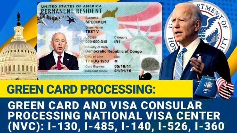 GREEN CARD AND VISA CONSULAR PROCESSING NATIONAL VISA CENTER (NVC):I-130, I-485, I-140, I-526, I-360