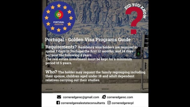 Portugal Golden Visa Program Guide & Key Facts, Portugese Golden Residence Visa