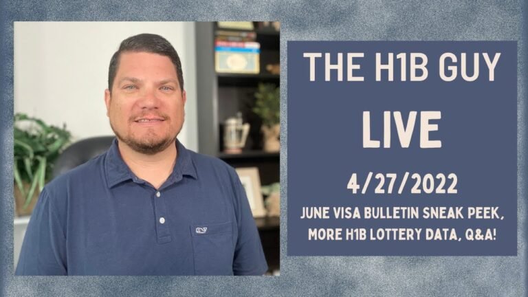 THE H1B GUY LIVE (4/27/2022) June Visa Bulletin Sneak Peek, More H1B Lottery Data, Q&A!