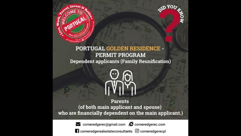 Portugal Golden Resident Permit Program Dependant Applicants Family Reunification