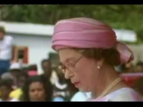 Queen Elizabeth II Visits St.Kitts-Nevis -1985