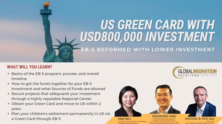 US Green Card with USD800,000 Investment