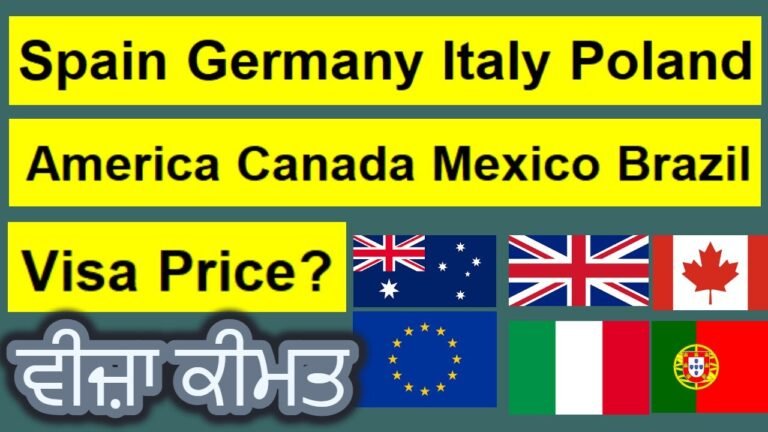 Visa Price in India Pakistan | Germany Spain Portugal America Canada Australia New Zealand UK Visa.