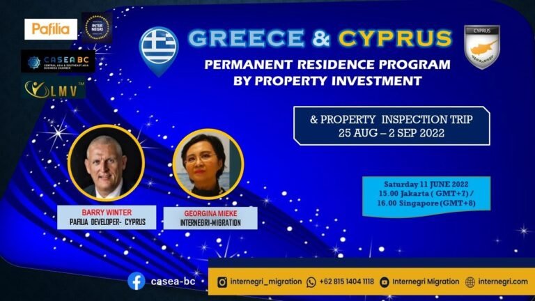 GREECE-CYPRUS, PERMANENT RESIDENCY PROGRAMS With PAFILIA Property Developer, 11 June 2022