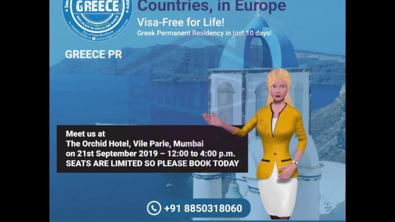 GREECE Permanent Resident – Seminar on 21st September 2019, at The Orchid Hotel, VileParle, Mumbai