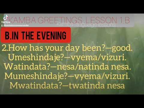 THE OFFICIAL KAMBA GREETINGS TAUGHT BY KAMBA LESSONS THE OFFICIAL KAMBA GREETINGS TAUGHT BY KAMBA LESSONS