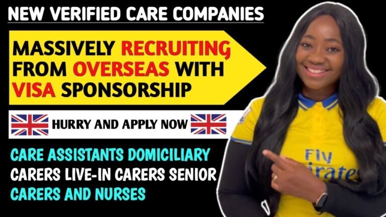 NEW VACANCIES FOR HEALTHCARE ASSISTANTS | NURSES | DOMICILIARY & LIVE IN CARER WITH VISA SPONSORSHIP