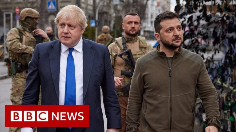 Johnson and Zelensky walk around Kyiv during UK PM's surprise Ukraine visit – BBC News