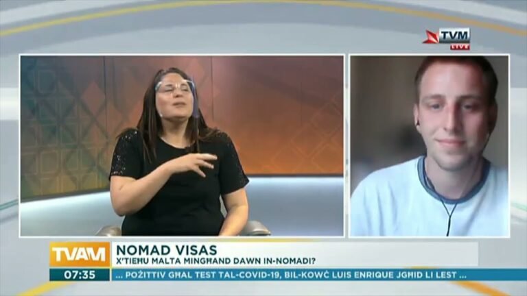 📺  Malta introduces "Digital Nomad Visa" 🇲🇹  – Live Discussion @ TV Malta Morning News (11/06/21)