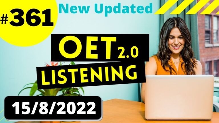 OET Listening Sample For Nurses  UPDATED 2022 Test 361 OET 2.0 listening sample for nurses 2022 2.0