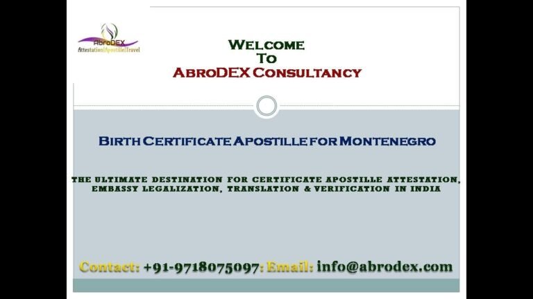 Birth Certificate Apostille for Montenegro