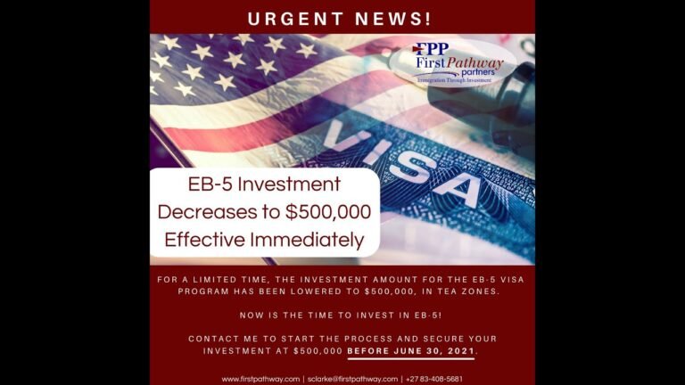 Breaking News EB5 Now $500,000