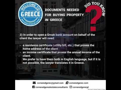 Documents required to Buy Property In Greece