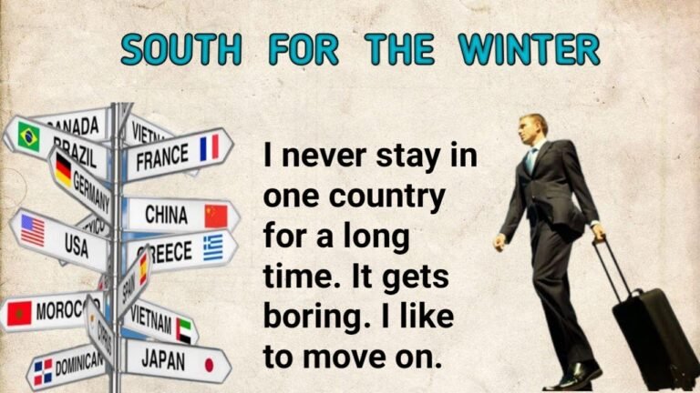 Improve your English 👍| South for the winter | level 0 | listen | Read | learn | Happily