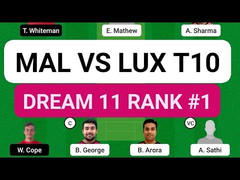 MAL VS LUX T10। MALTA Vs LUXEMBOURG Dream 11 Prediction। MAL Vs LUX Dream 11 TeamT10।26 Sept 2022।