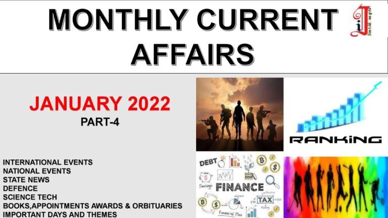 MONTHLY CURRENT AFFAIRS REVISION  |JANUARY 2022 |PART-4