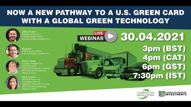 Now a new pathway to a U.S. Green Card with a global green technology #eb5visa #eb5visaupdate #eb5