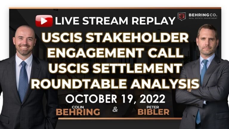 USCIS EB-5 Stakeholder Engagement Call – October 19th 2022