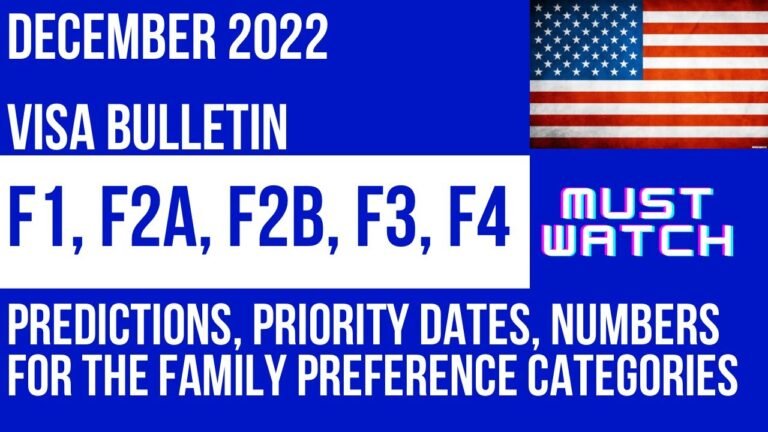 December 2022 Visa Bulletin || F1, F2A, F2B, F3, F4 || Predictions, Priority Dates || Family Based