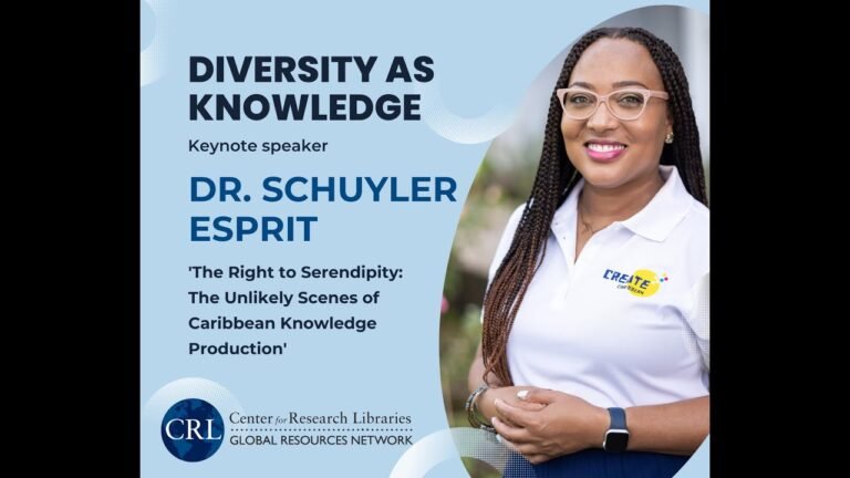 Diversity as Knowledge: Dr. Schuyler Esprit, 'The Right to Serendipity: The Unlikely Scenes of…'