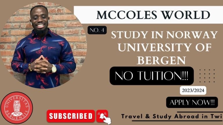 NO.4 UNIVERSITY OF BERGEN| Study in Norway for FREE| BSc/MSc & PhD 2023/ 2024