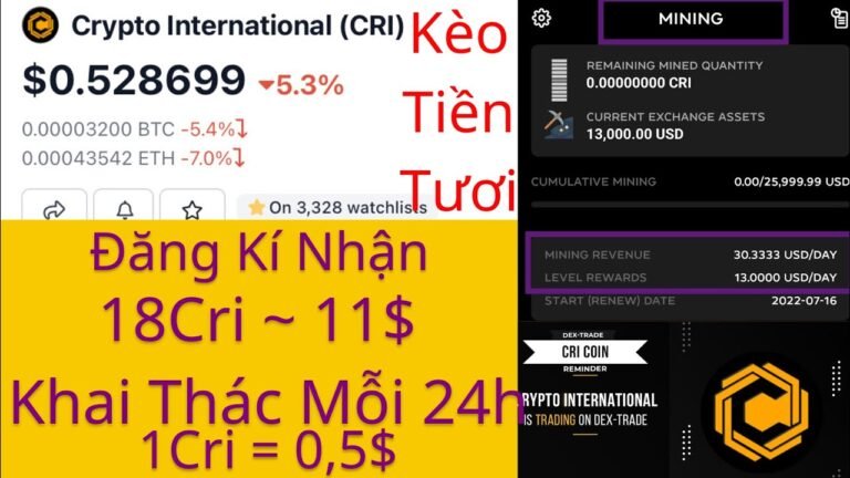 Cri Wallet | "Mới Ra" Đăng Kí: Thưởng 18Cri = (10$) Rút Về Sàn LBank – Khai Thác Cri/ 24h. Quá Ngon!