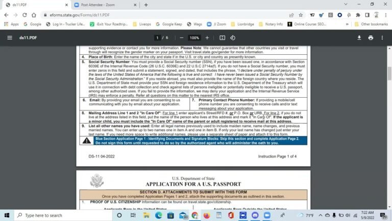 Form DS-11 Passport Application Under 16