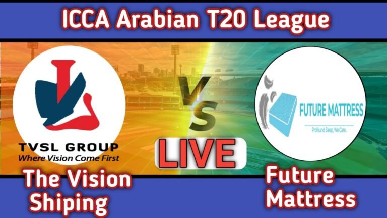 The Vision Shipping vs Future Mattress Live Cricket Score | TVS vs FM Live | ICCA Arabian T20 League